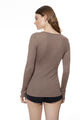 Mey Shirt Lange Mouw Wool Love Dames 1110029 90 deep taupe