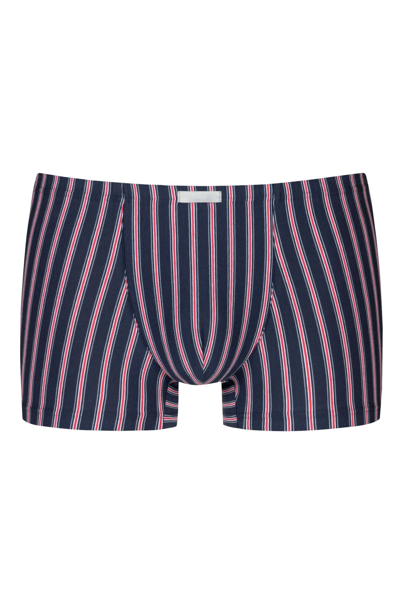 Mey Short Red’n Blue Stripes Heren 2120136 1713 happy red boxer met blauw-rood-wit streeppatroon.