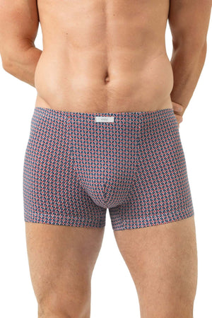 Mey Shorty Blue Circle Heren 2120209 1762 hague blue achteraanzicht van de boxer met grafisch design.