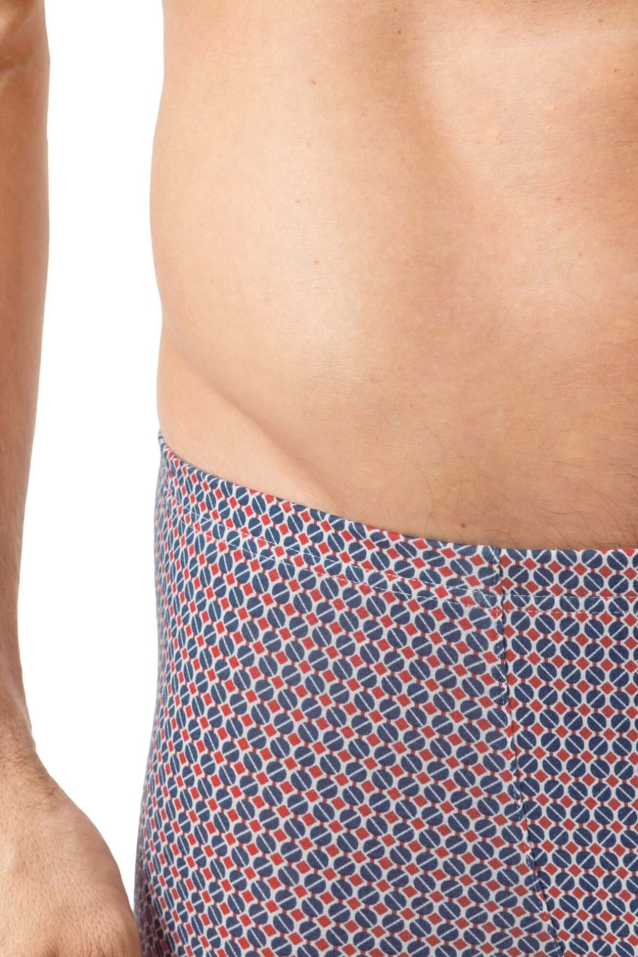 Mey Shorty Blue Circle Heren 2120209 1762 hague blue met grafisch design en katoenmix.