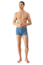 Mey Shorty Blue Flower Heren 2120087 1250 tide blue, aansluitende boxer met grafische print en katoenen tailleband.