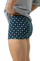 Heren Mey Shorty Classic Blue Tie boxer met grafisch patroon en katoenmix, Oeko-Tex® gecertificeerd.