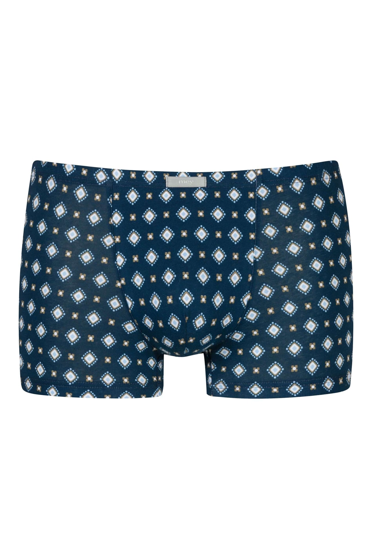 Mey Shorty Classic Blue Tie heren boxer met grafisch design, comfortabele katoenmix, Oeko-Tex® gecertificeerd.