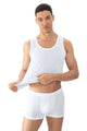 Mey Shorty Dry Cotton Breeze Heren 2120106 1 wit worn by model, showcasing comfort and breathability.