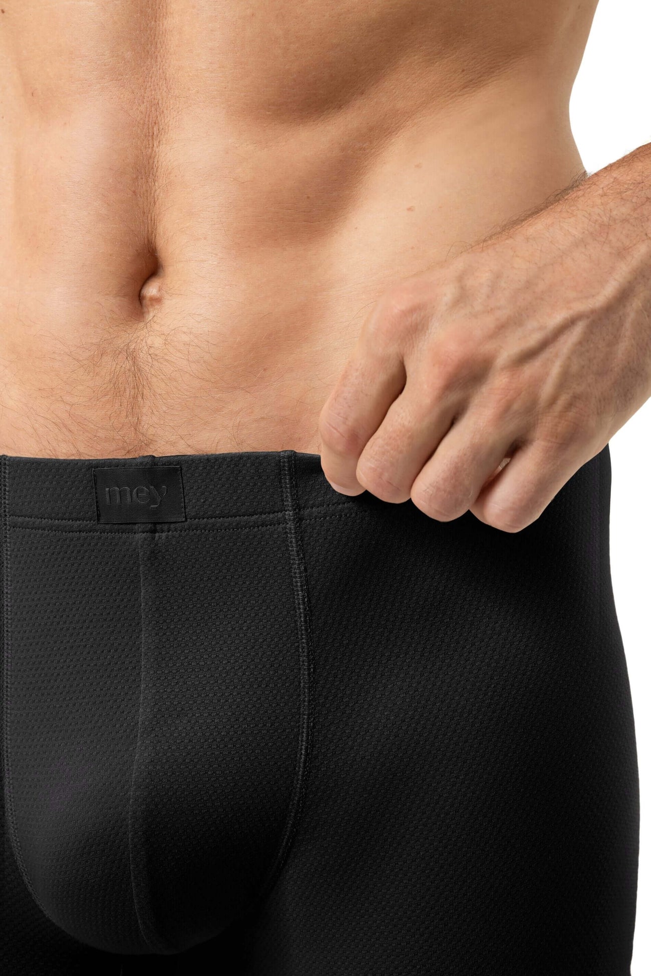 Mey Shorty Dry Cotton Breeze Heren 2120106 3 zwart close-up van boxer, ademend en comfortabel.