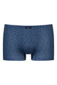 Mey Shorty Flowerty Bleu Heren 2120196 309 dream blue boxershort met grafisch bloemenpatroon op jeansblauwe ondergrond.
