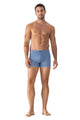 Mey Shorty Frame Heren 37356 578 classic blue boxer met grafische print en elastische tailleband.