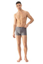 Mey Shorty Green Stripes Heren 2120081 1254 palm hue worn by a model showcasing the vertical striped boxer shorts.