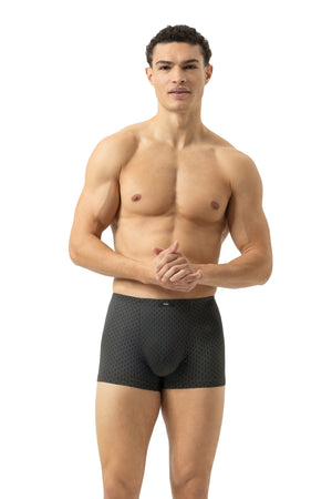 Mey Shorty Meander Geo heren boxershort in zwart met unieke print, perfect voor comfortabel dragen.