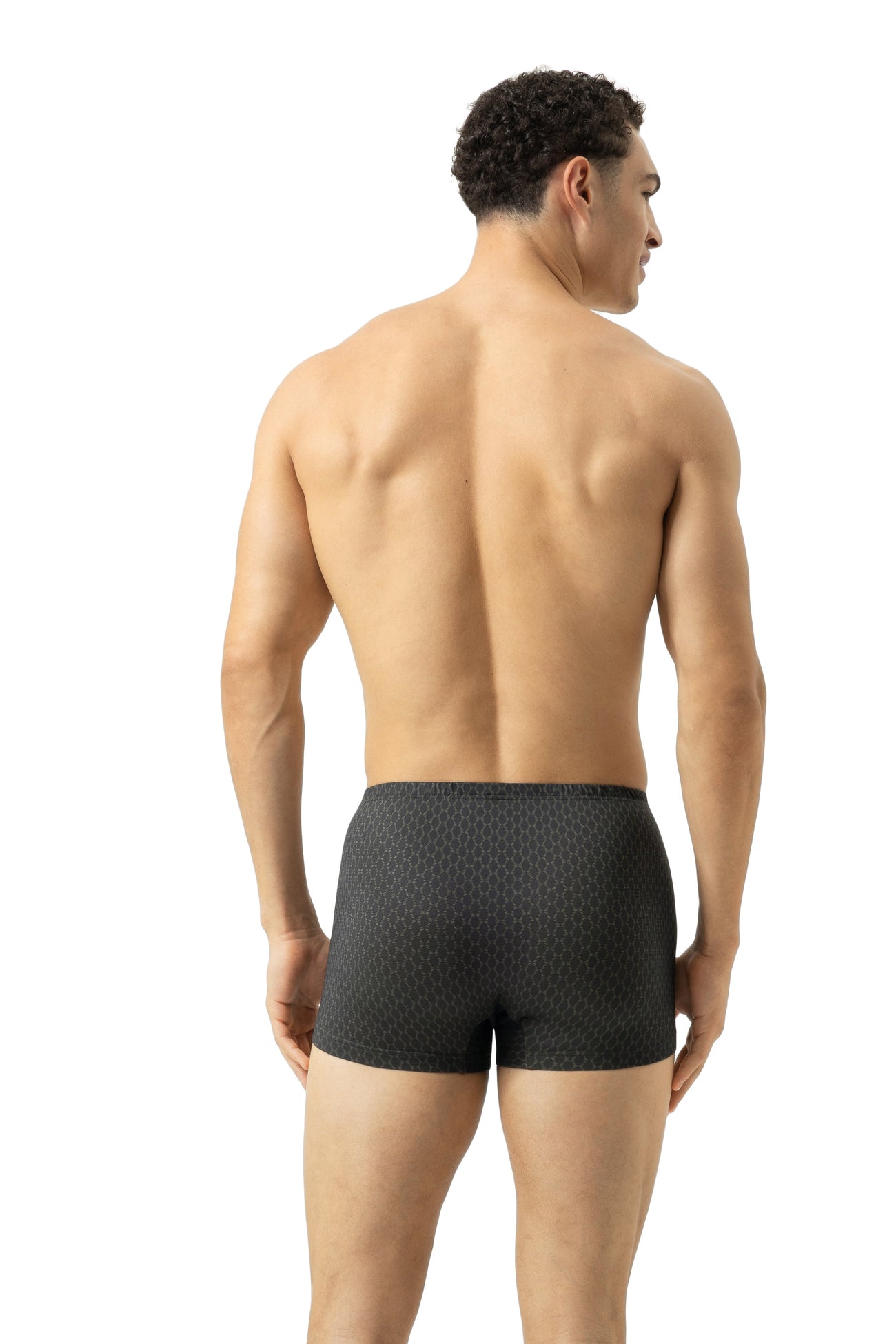 Mey Shorty Meander Geo Heren boxer, glad materiaal met print, Oeko-Tex® gecertificeerd, comfortabel en ademend.