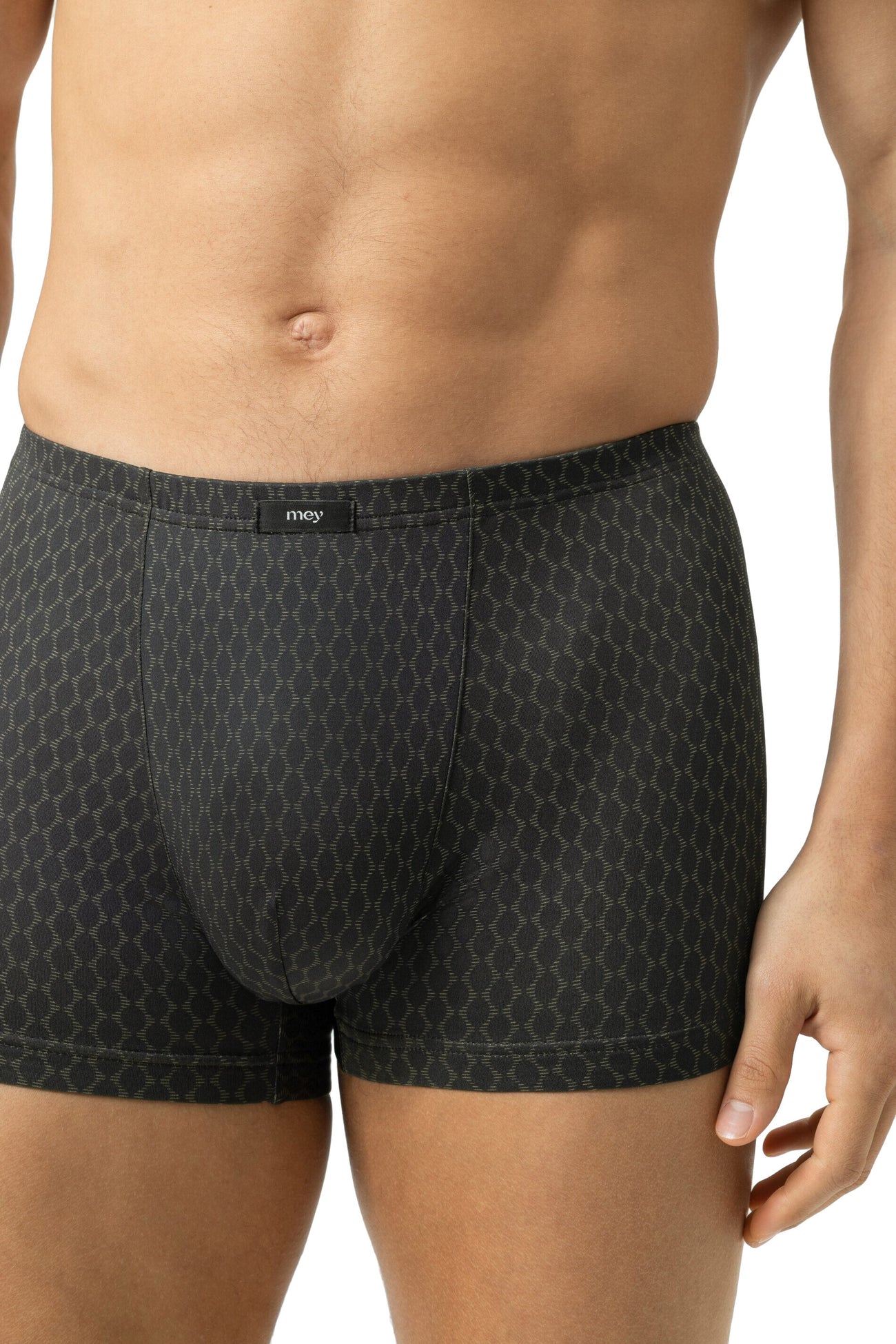 Mey Shorty Meander Geo heren boxershort in fallowfield, Oeko-Tex® gecertificeerd, met klimaat regulerend materiaal.