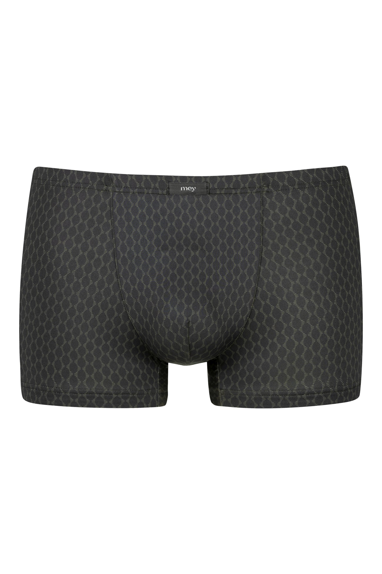 Mey Shorty Meander Geo boxershort in zwart met print, klimaatregulerend en Oeko-Tex gecertificeerd.