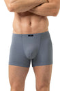 Mey Shorty Micro Blue Heren 2120207 1762 hague blue boxer met micro blokjesprint en elastische tailleband.
