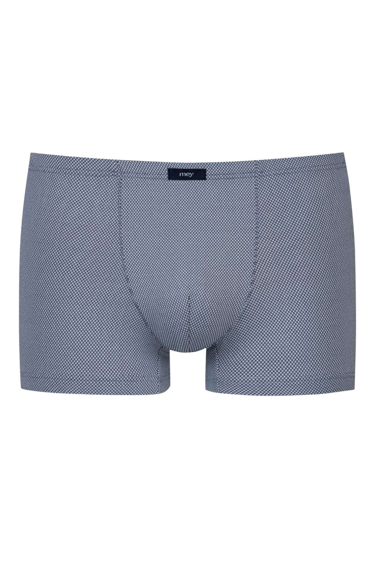 Mey Shorty Micro Blue Heren 2120207 1762 hague blue boxershort met micro blokjesprint.