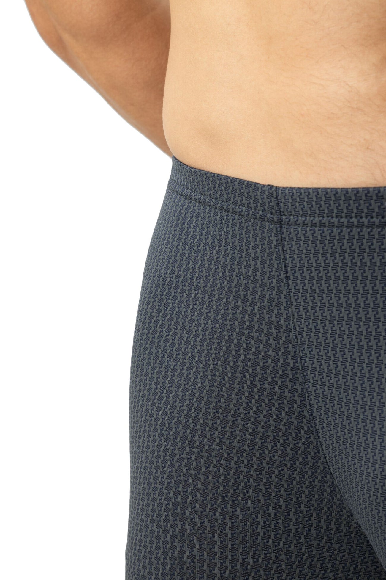 Mey Shorty Micro Classic heren boxer in grijs met subtiele grafische print, zachte stof en Oeko-Tex® certificering.