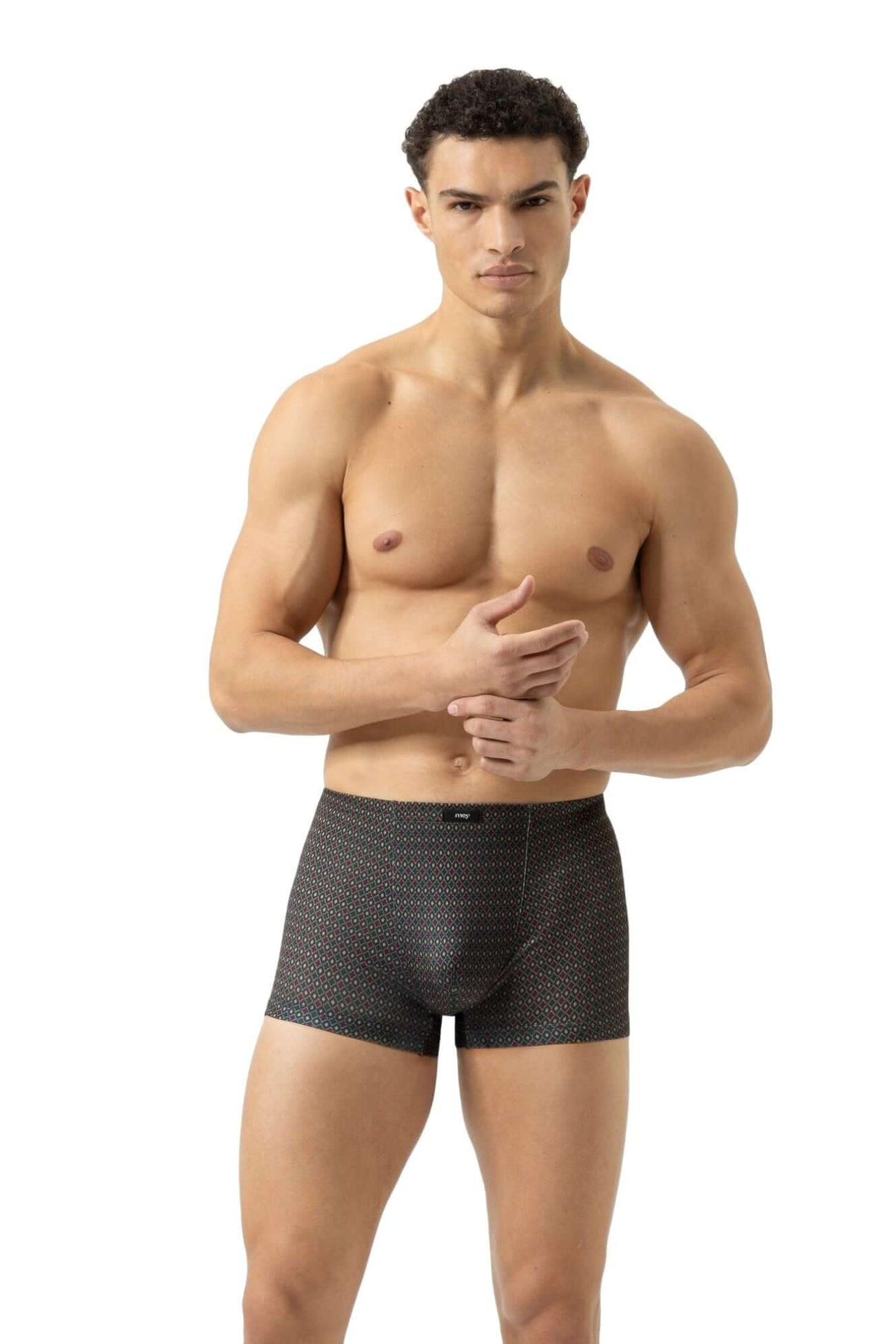 Mey Shorty Minimal Dusk heren boxer in lava grey met stijlvolle print en elastische tailleband.