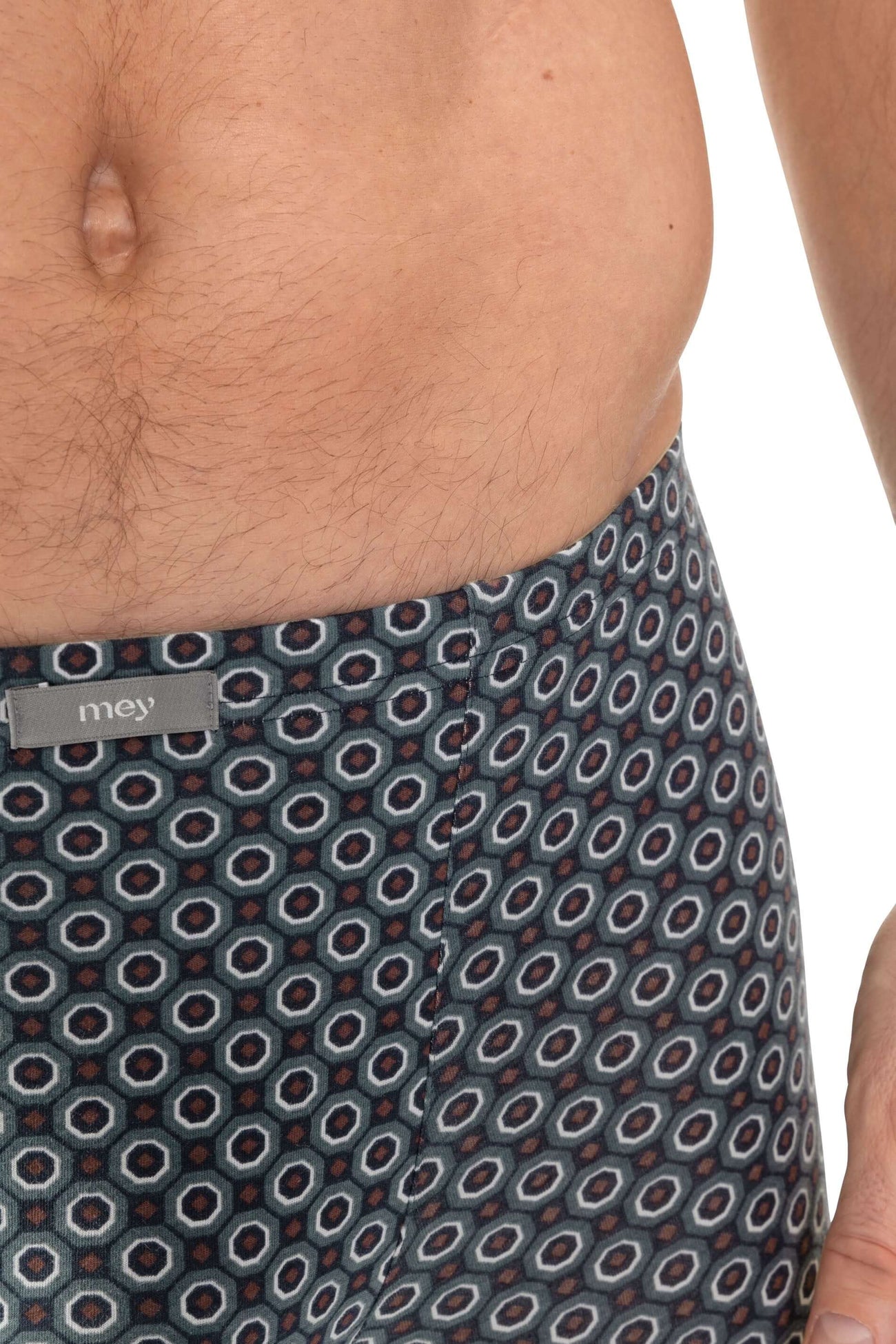 Mey Shorty Octagon Geo Heren 2120023 174 indigo met stylish grafisch design en comfortabele katoenmix.