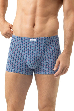 Mey Shorty Straight Geo Heren 2120198 309 dream blue boxer met grafisch design en katoenmix