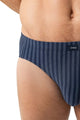 Mey Slip Denim Stripes Heren 2120222 668 yacht blue met denim blauw streepjespatroon en comfortabele katoenmix.