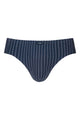 Mey Slip Denim Stripes Heren 2120222 668 yacht blue, klassieke herenslip met denim blauw streepjespatroon.