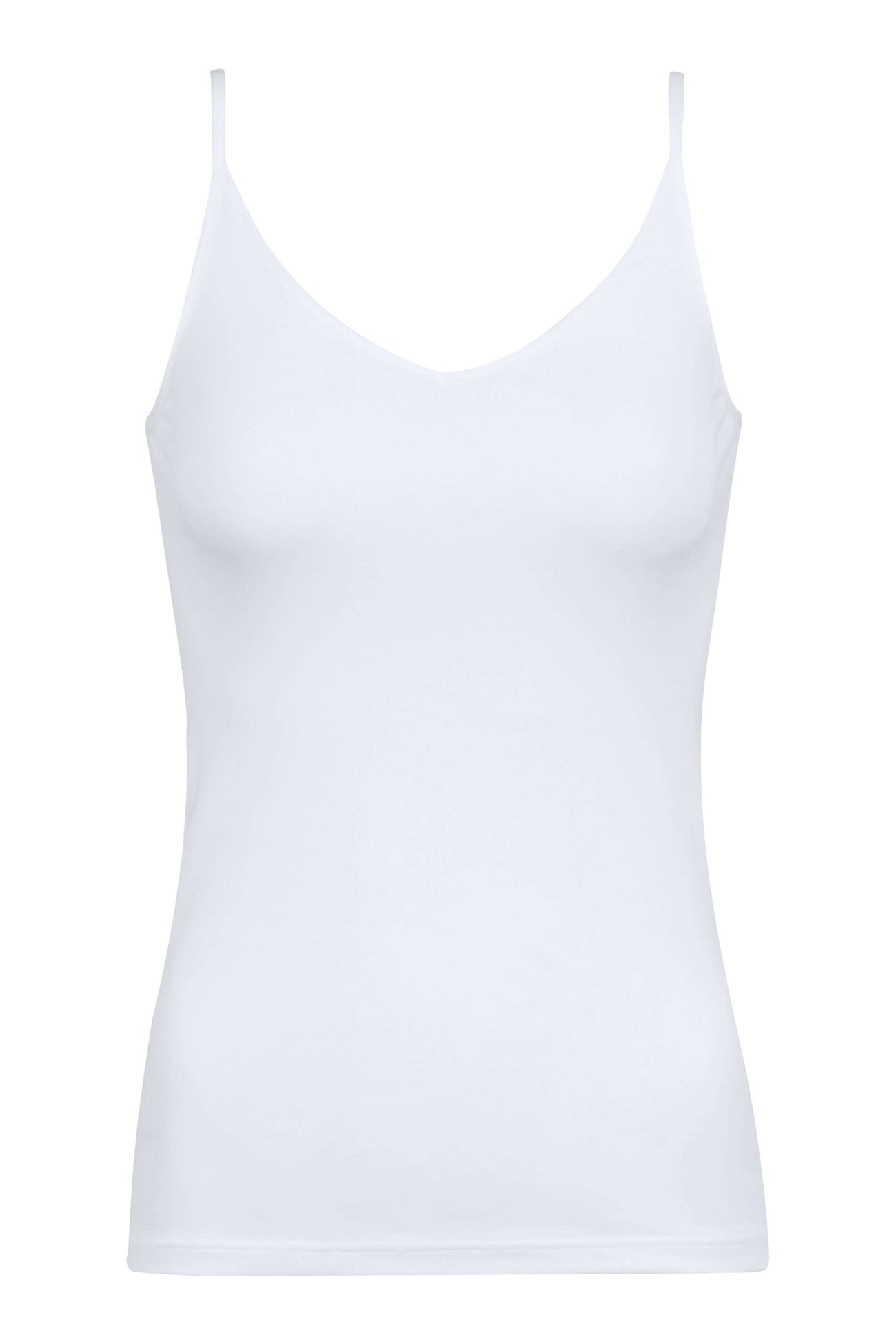 Mey spaghetti top 2-pack voor dames, verstelbare schouderbandjes, vochtregulerend en superzacht, kleur wit.