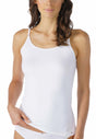 Mey Spaghetti Top Soft Shape Dames 75100 1 weiss, superzacht spaghetti hemdje met verstelbare bandjes.