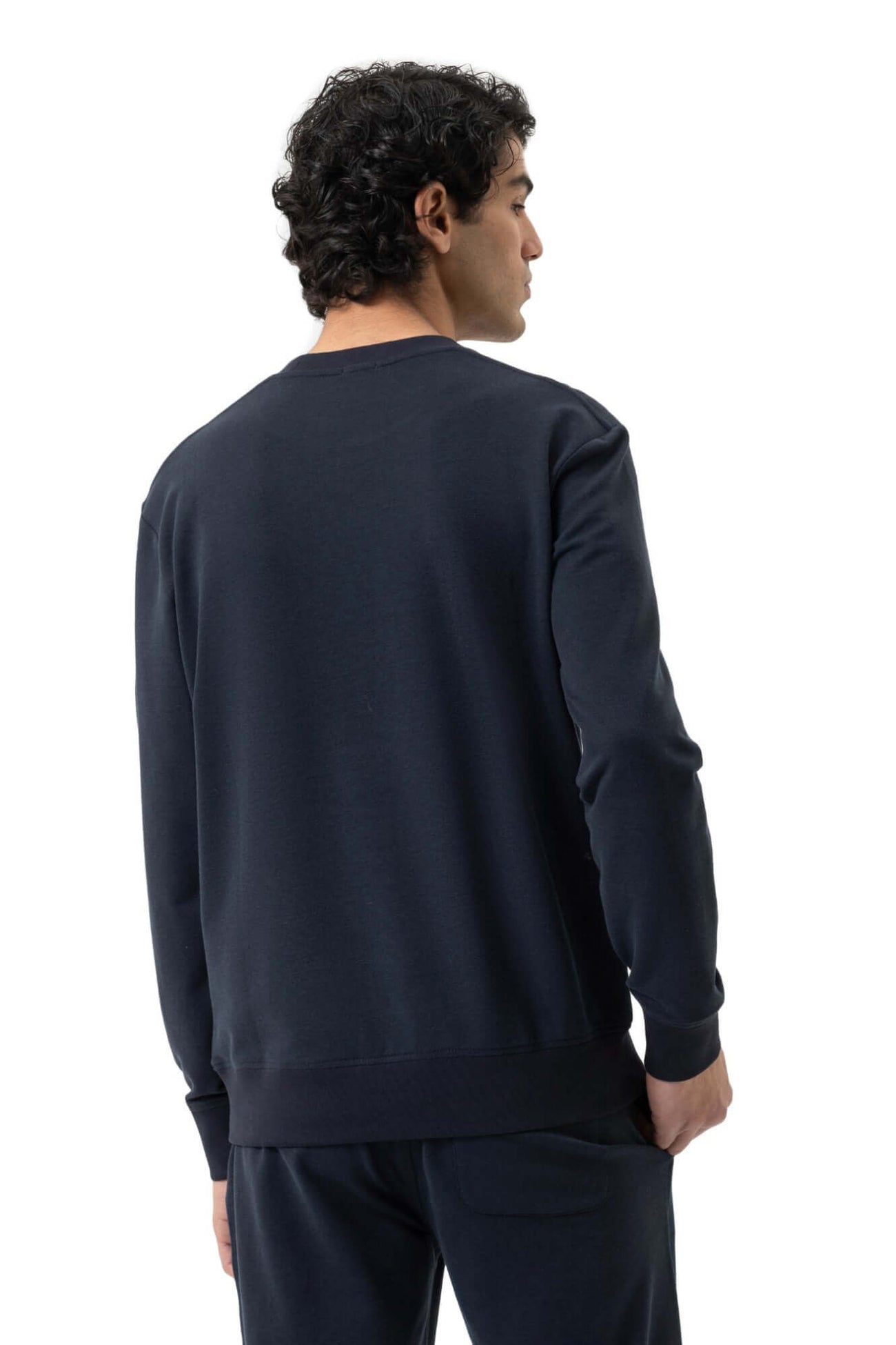 Mey Sweatshirt Enjoy Comfort Heren 2510001 116 marine afbeelding van achterzijde, comfortabel sweatshirt van French terry.