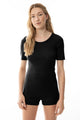 Mey T-Shirt Korte Mouw Wool Love Rib Dames 66013 3 schwarz Foto 11971