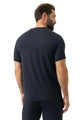 Mey T Shirt Jefferson Korte Mouw Heren 2210033 116 marine, achterkant van het shirt met korte mouwen in marineblauw.