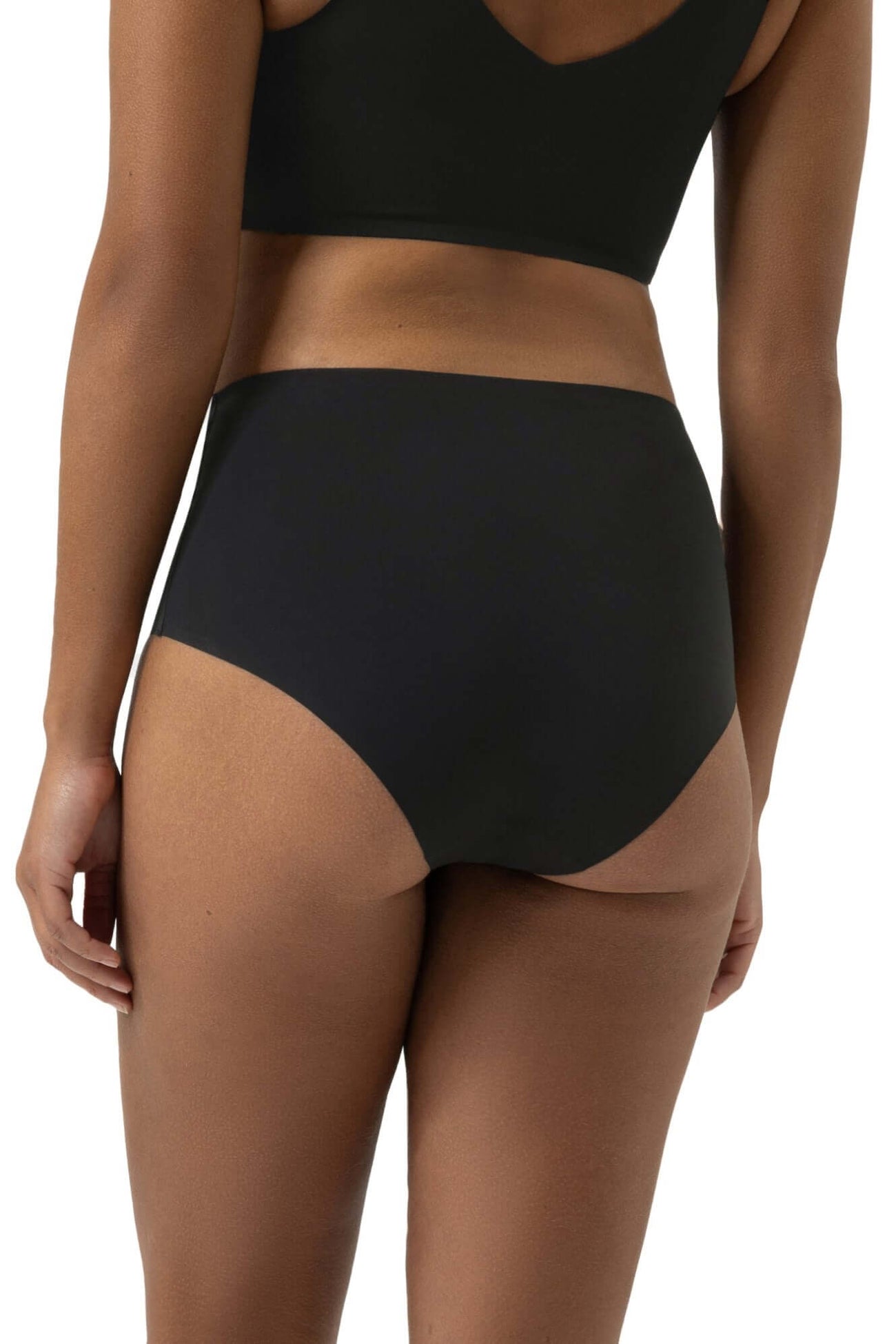 Mey Taille Slip Simply Better Invisible Dames 1120056 3 zwart, zicht vanuit achteren, onzichtbare tailleslip met modal.
