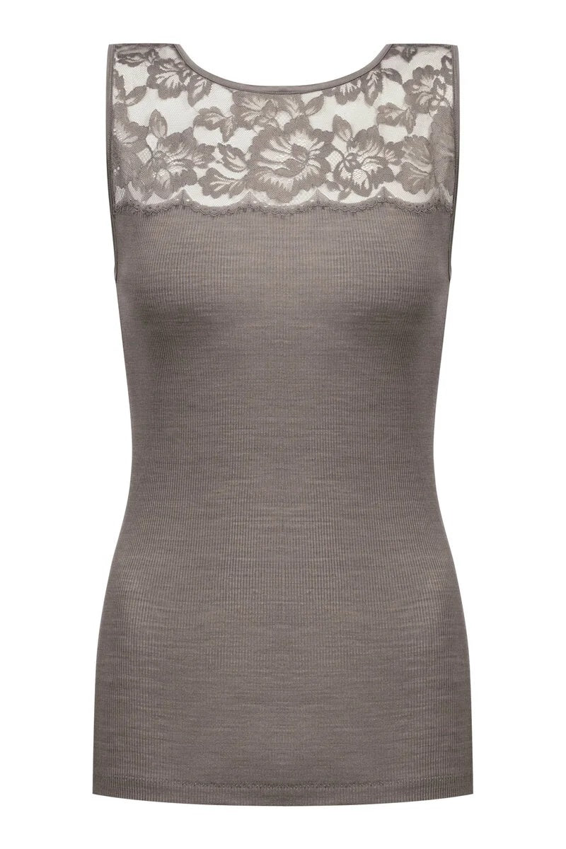 Mey Top Lace Wool Love Dames 65013 90 deep taupe