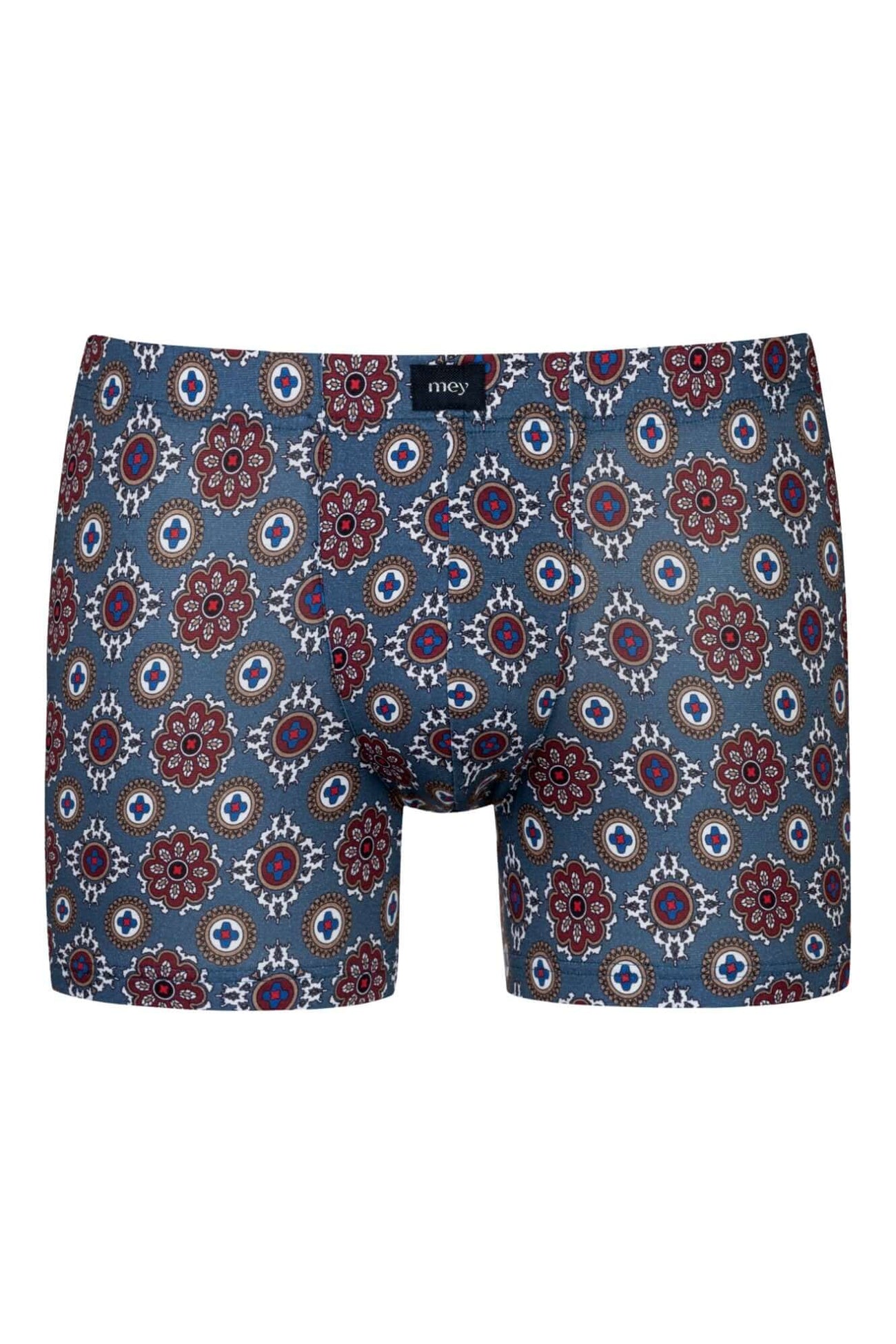 Mey trunk short met elegante patronen in galactic blue, van 95% Modal voor luxe draagcomfort.