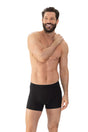 Mey Trunk Shorty Comfort Cotton Heren 37387 3 zwart, zwarte katoenen boxer met langere pijpen en comfortabele pasvorm.