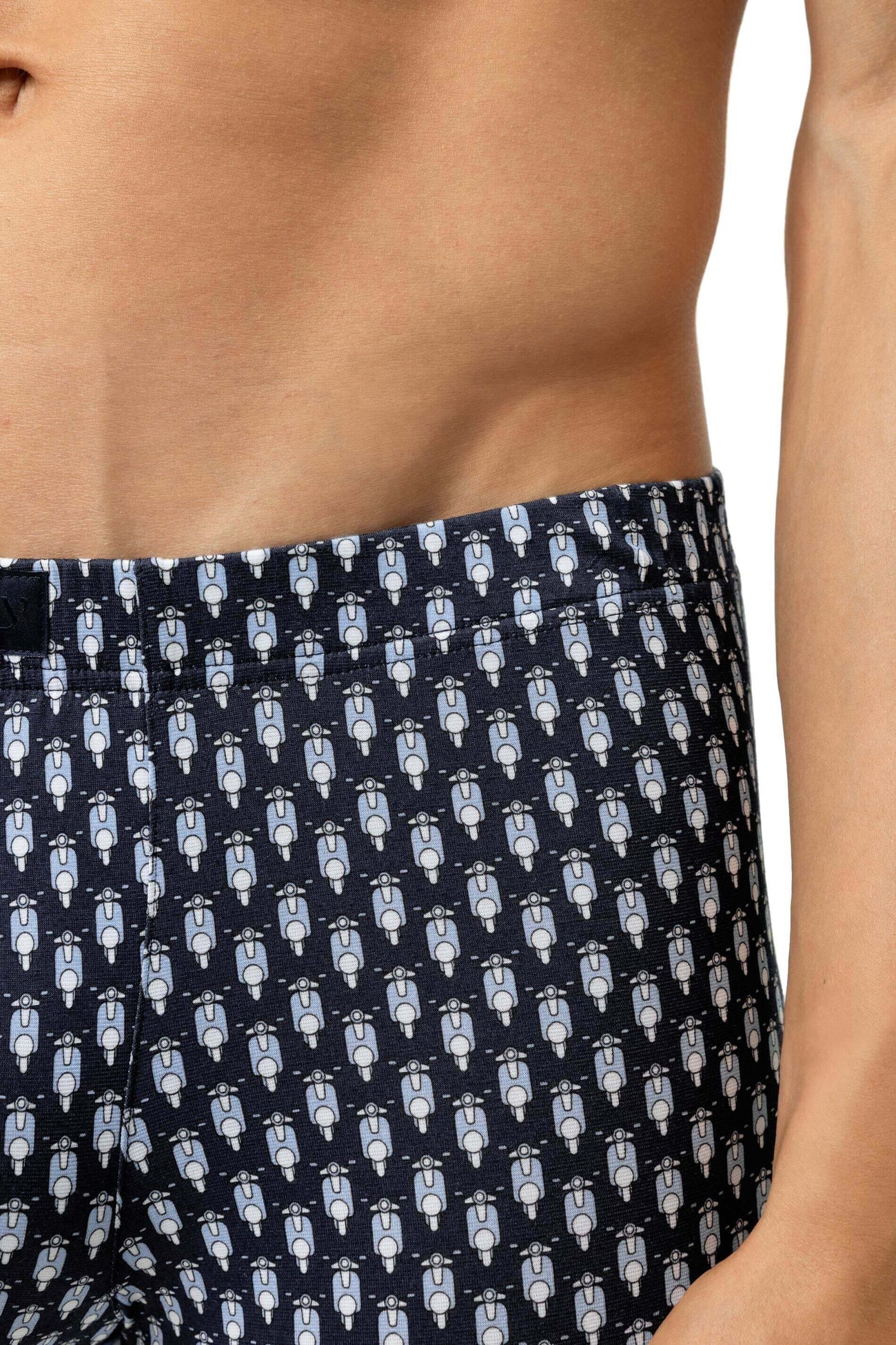Mey Trunk Shorty Scooter Venture Heren 2120173 116 marine met scooter print en comfortabele tailleboord