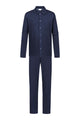 Mey doorknoop pyjama voor heren in yacht blue, gemaakt van zachte katoenen interlockkwaliteit.