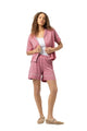 Mey Tweedelige Korte Knoopjes Pyjama Dames 1240121 1782 soft rosewood, korte pyjama met knoopjes en elastische taille.