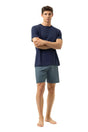 Mey Tweedelige Korte Pyjama Curves Heren 2240087 668 yacht blue, comfortabele kleding voor heren in katoen.