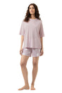 Mey Tweedelige Korte Pyjama Pretty Dots 1240123 1790 pink parfait met korte broek en shirt in lichtroze.