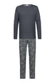 Mey tweedelige pyjama voor heren met paisleyprint en donkergrijs shirt, gemaakt van 100% katoen.