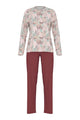 Mey Tweedelige Pyjama Flower Bed Dames 1240080 1114 bridal rose met bloemenprint en effen broek.