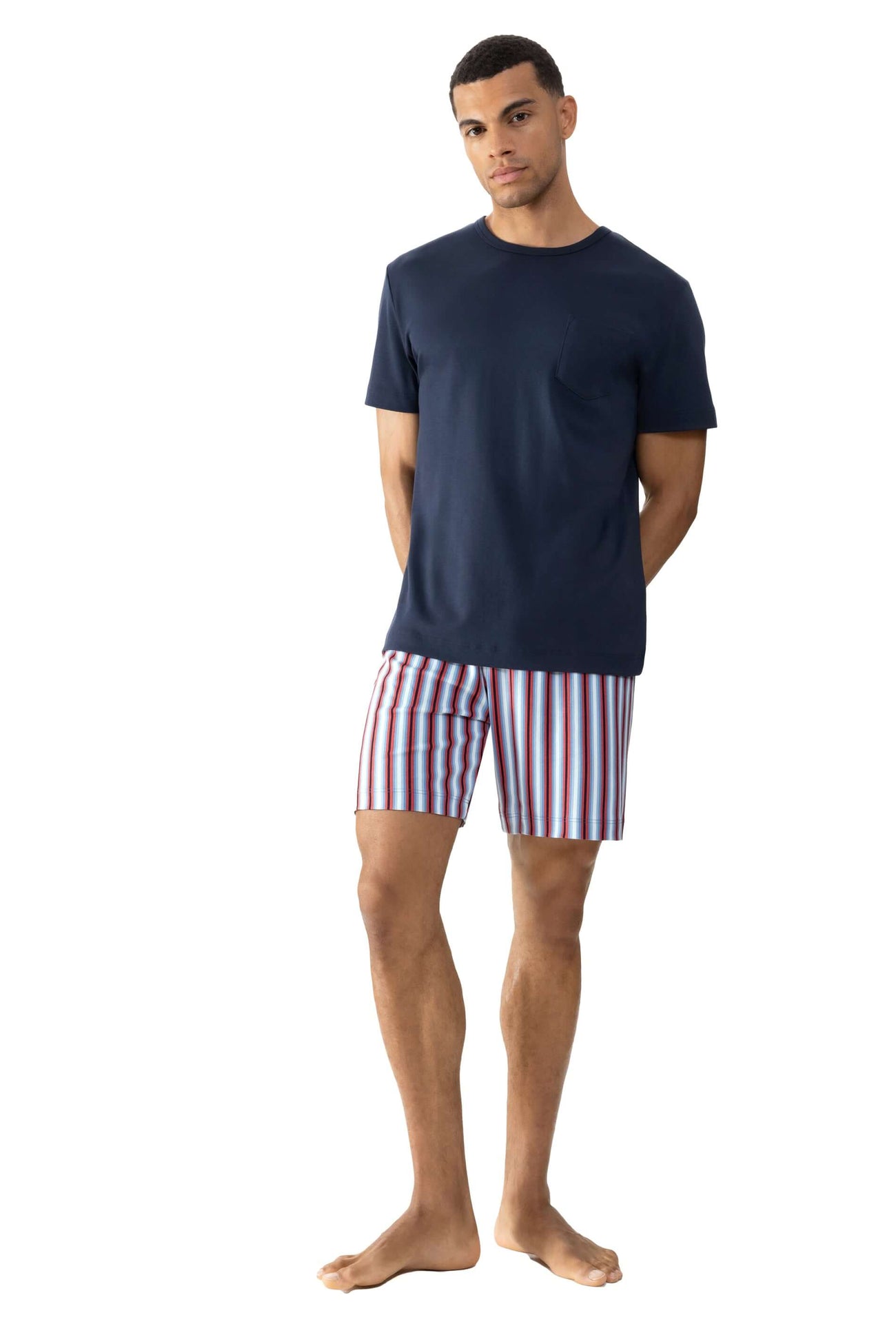 Mey Tweedelige Pyjama Gradient Stripes Heren 33063 668 yacht blue Foto 13243