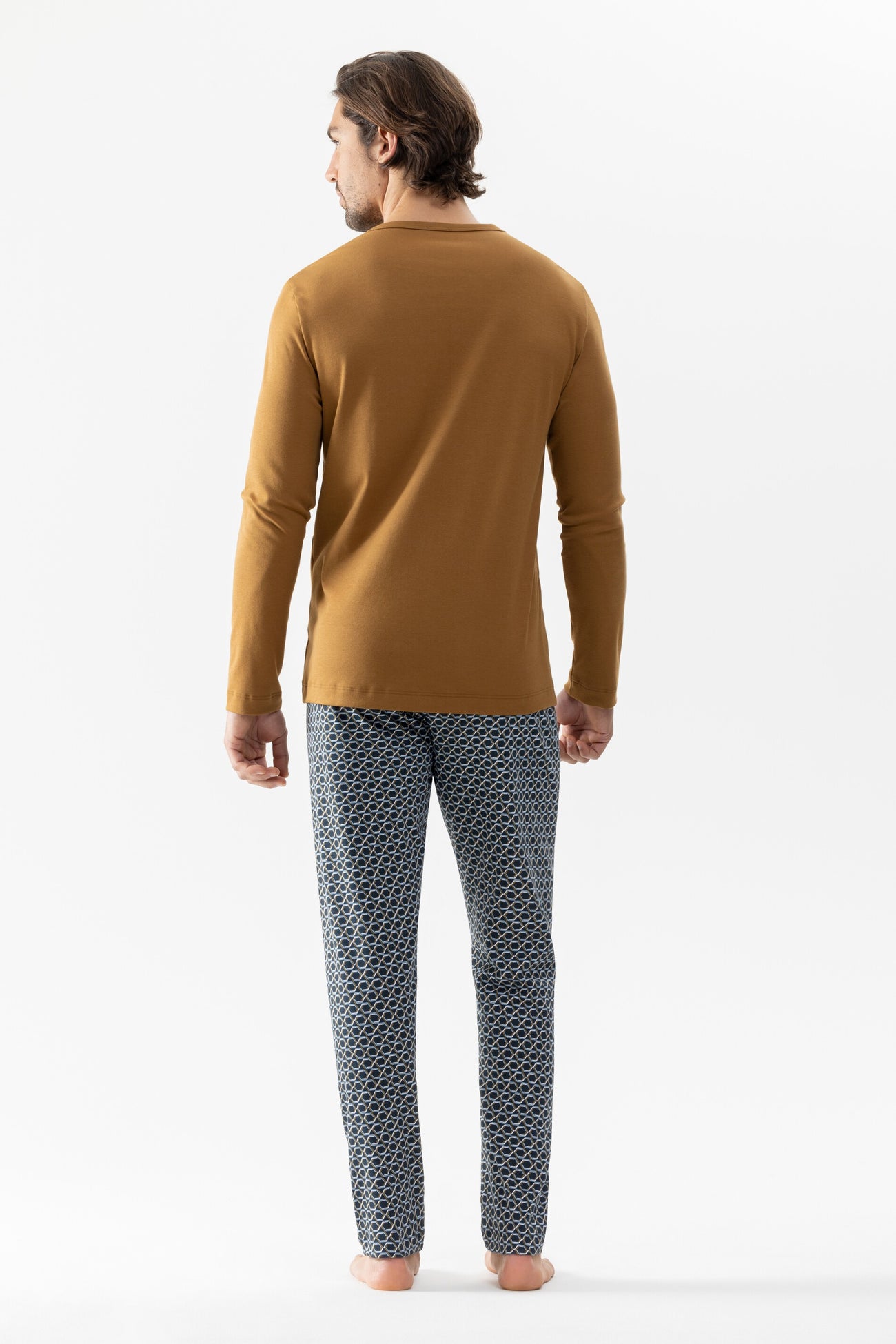 Mey Tweedelige Pyjama Hexagon Heren 34057 863 cognac Foto 10213