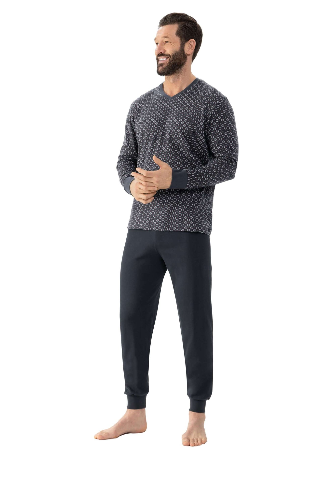 Mey Tweedelige Pyjama Octagon Geo Heren 2240013 174 indigo