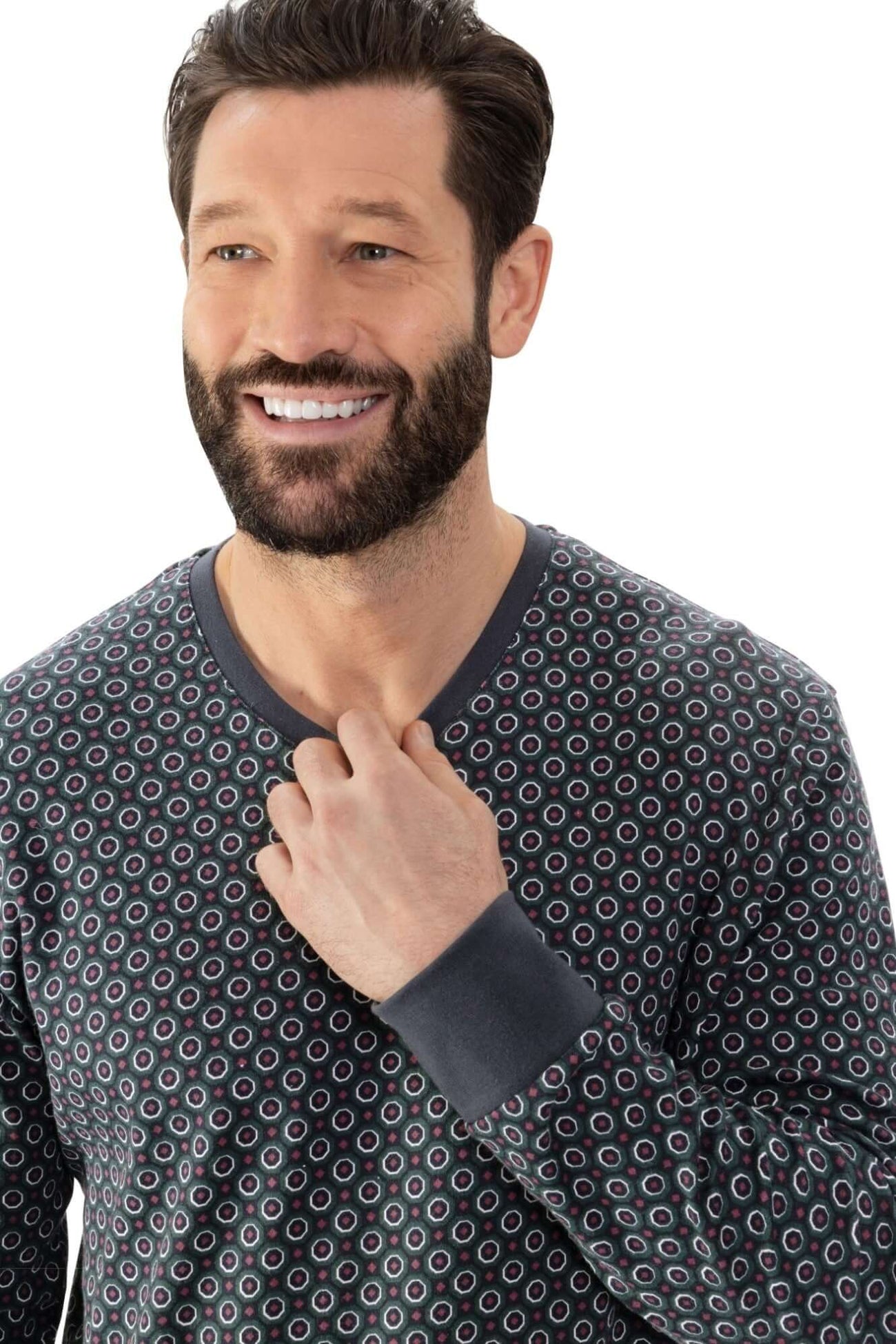 Mey Tweedelige Pyjama Octagon Geo Heren 2240013 174 indigo