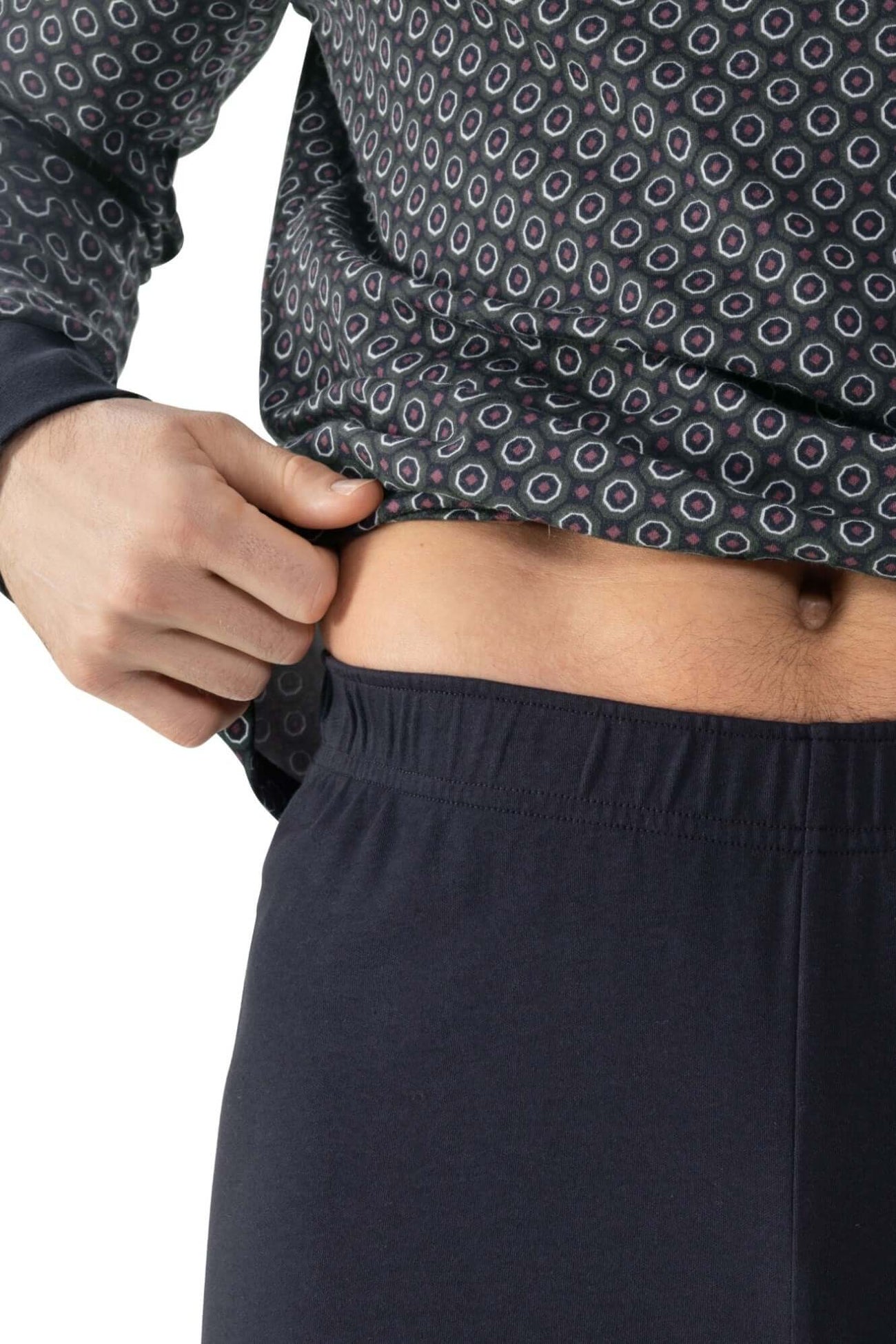 Mey Tweedelige Pyjama Octagon Geo Heren 2240013 174 indigo