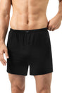 Mey Wijde Boxershort Dry Cotton Heren 2120243 123 zwart gedragen door een man.