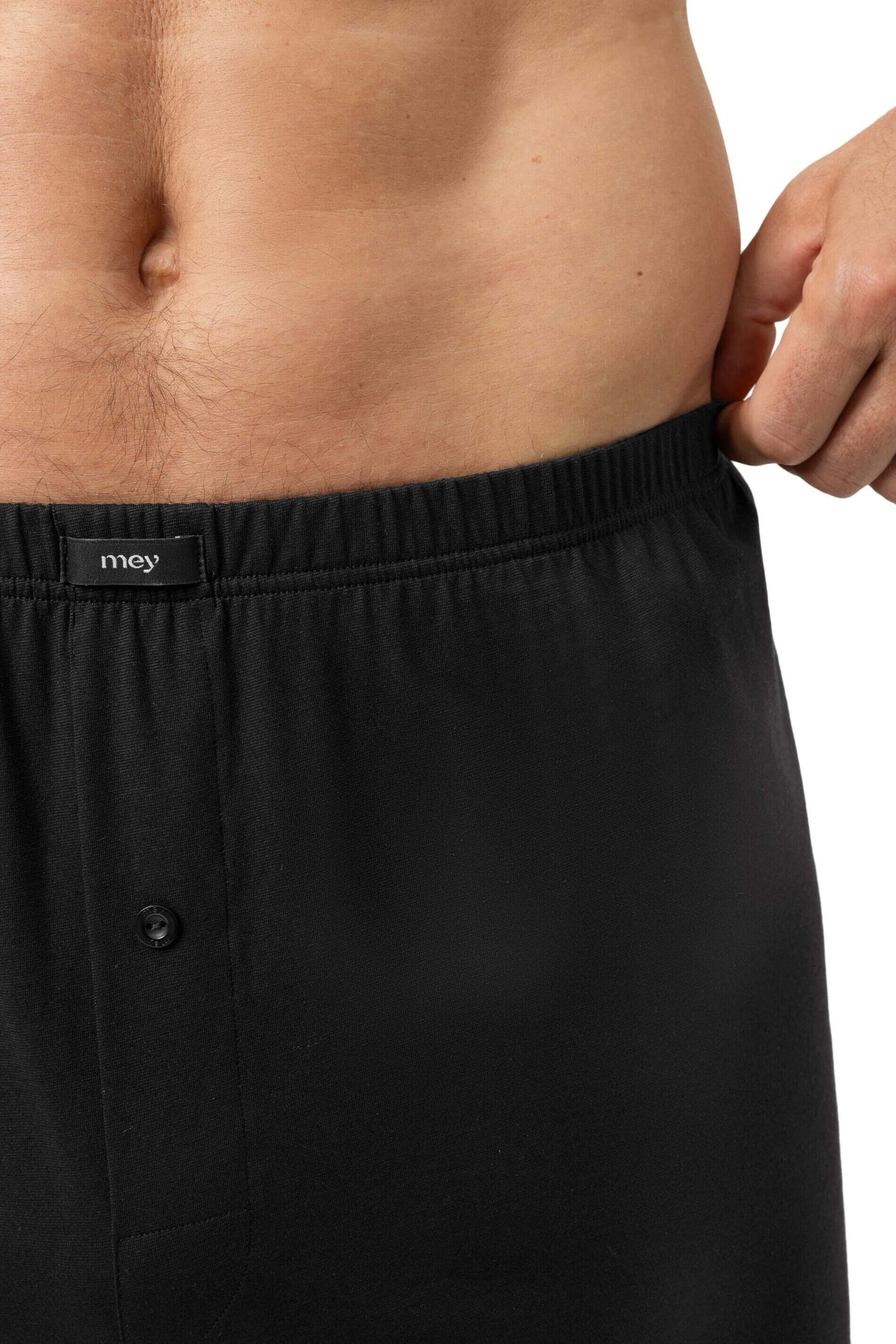 Mey Wijde Boxershort Dry Cotton Heren 2120243 123 zwart met een zachte tailleboord en comfortabel draagcomfort.