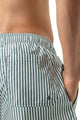 Mey Zwembroek Seaside Stripe Heren 2420029 1254 palm hue, groen-wit gestreepte zwemshort met zak.
