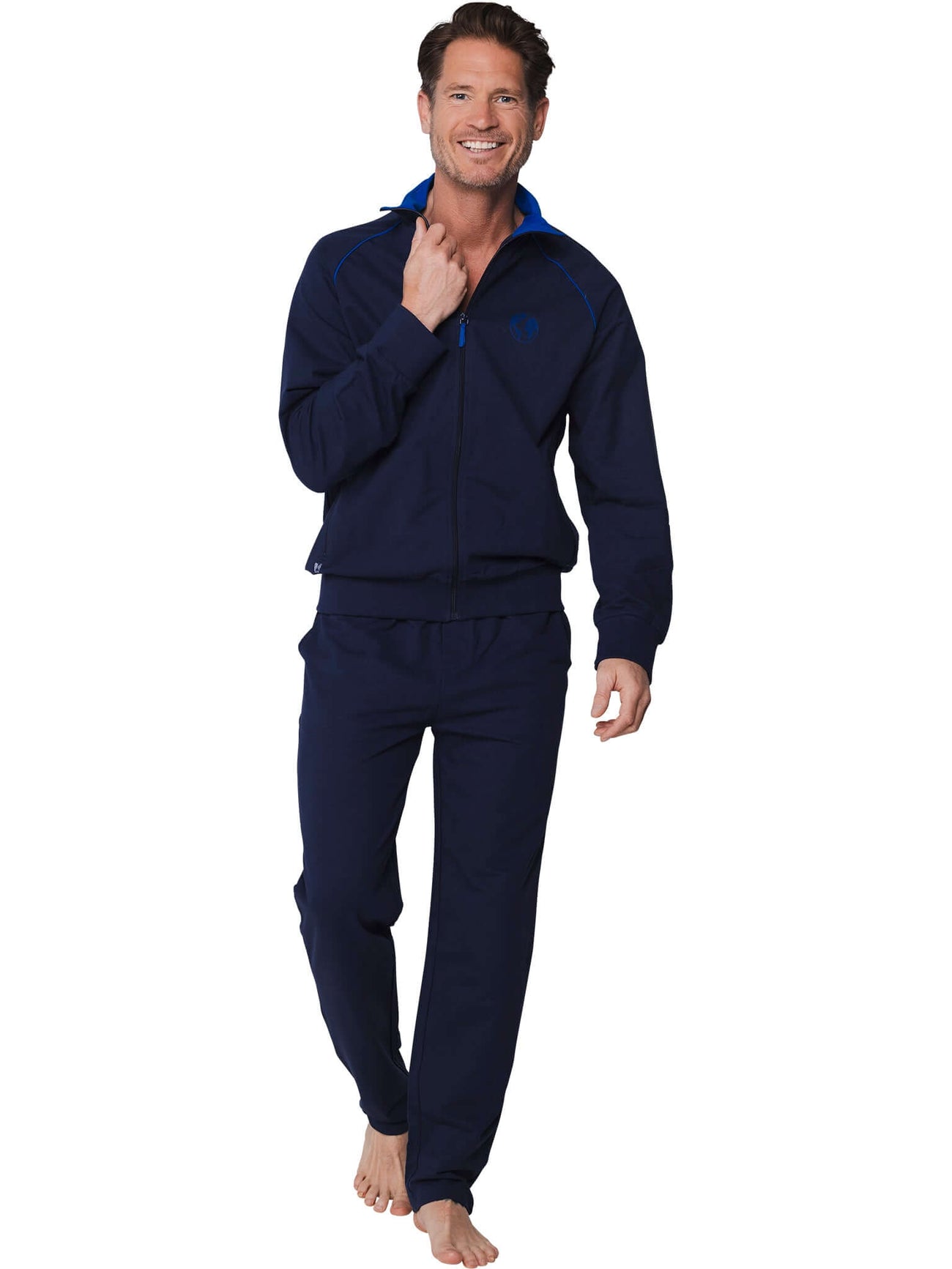 Pastunette Huispak Heren 182199-500-1 520 Dark Blue voor heren in navy blauw met blauwe accenten