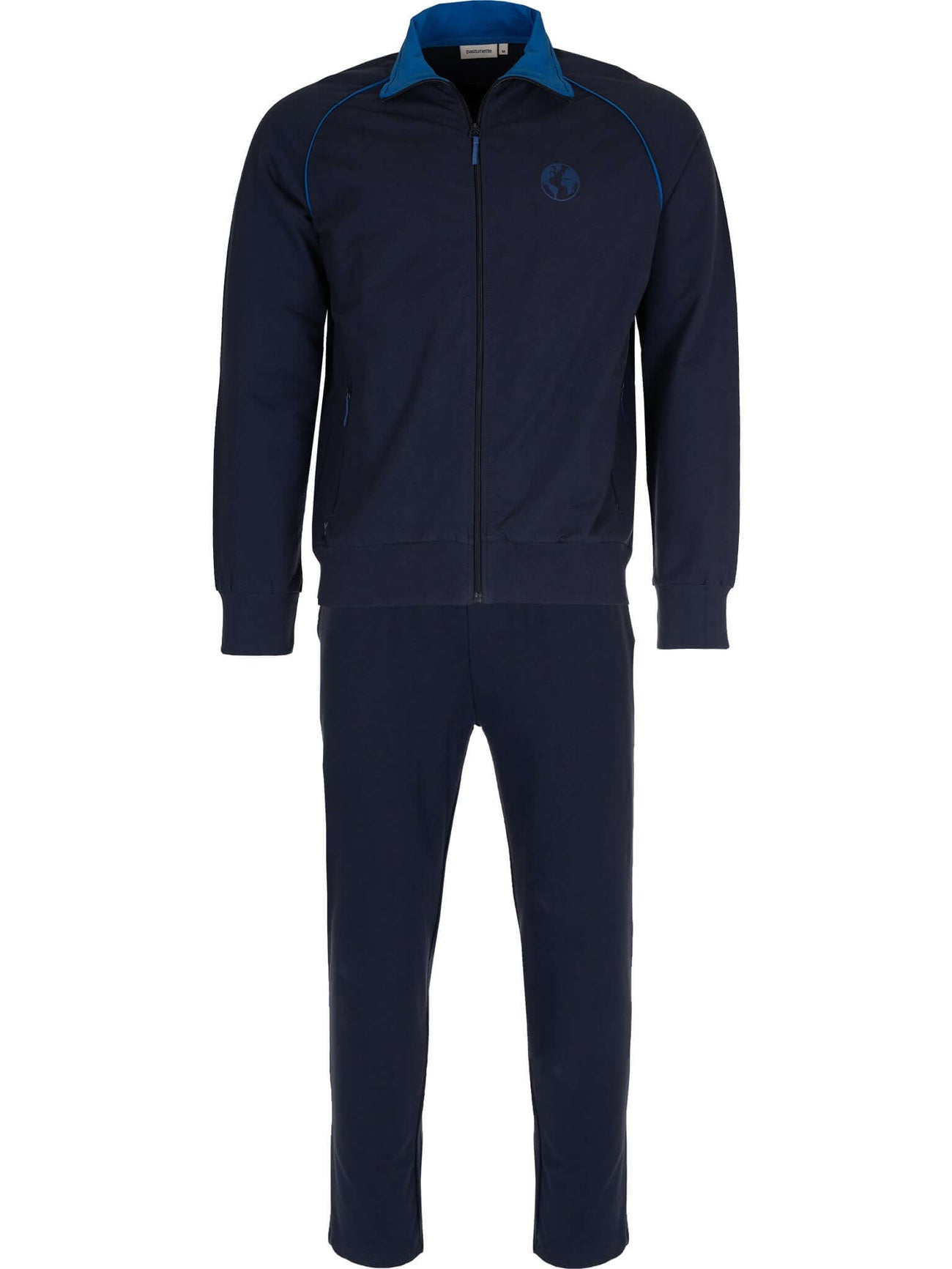 Pastunette Huispak Heren 182199-500-1 520 Dark Blue, comfortabel huispak in navy blauw met blauwe accenten.